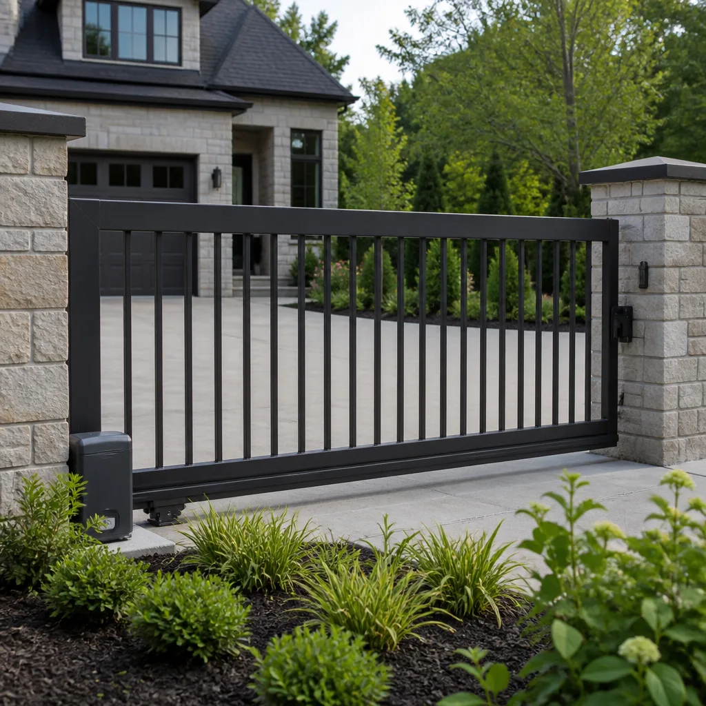 Sliding driveway gates